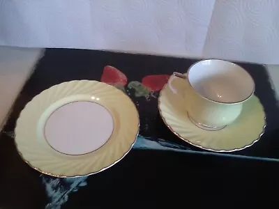 Buy Old Foley. Trio. Cup , Saucer & Tea Plate. VGC. Pale Yellow. • 3£