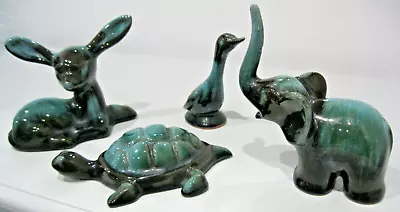 Buy 4x Canadian Blue Mountain Pottery Figures- Sitting Fawn,Goose, Elephant, Turtle • 18£