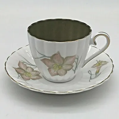 Buy Floral Flower Cup And Saucer Green Cup Interior Gilt Edge Signed Susie Cooper • 19.99£