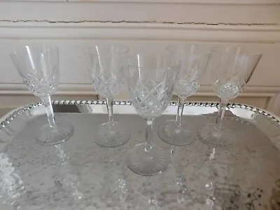 Buy Set Of Five Crystal White Wine Glasses Cut In The Baccarat St Louis Style • 119.02£