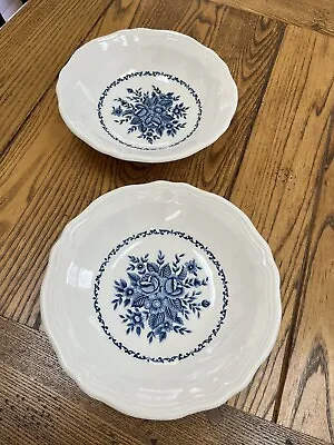 Buy Vintage Mayhill Federalist Ironstone Blue And White Shallow Bowls Set Of TWO • 13.45£
