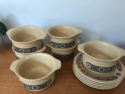 Buy Vintage Lugged Soup Bowls Bacchus Kiln Craft Ironstone Staffordshire Plate Bowl • 12.50£