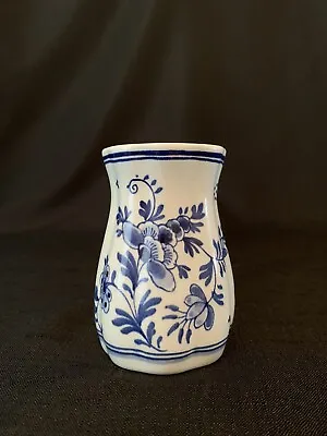 Buy Vintage Royal Delft PORCELEYNE FLES Vase Blue And White 3.75 Inches Tall • 24.13£