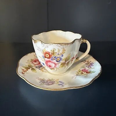 Buy Antique Hammersley Quatrefoil Coffee Cup And Saucer • 9.99£