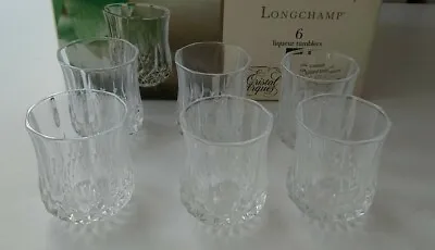 Buy Longchamp Christal Glass Liqueur Tumblers French 5cm Tall Set Of 6 Box • 17.10£