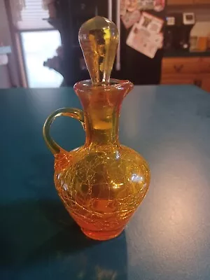 Buy Vintage Amberina Crackle Glass Pitcher With Stopper • 11.37£