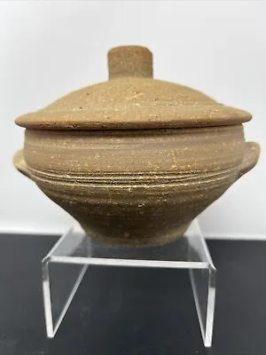 Buy Leach Stoneware Lugged Soup Bowl Tenmoku Glaze Interior, Unglazed Exterior #374 • 40£