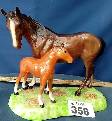 Buy Beswick Model Of A Mare And Brown Foal • 59£