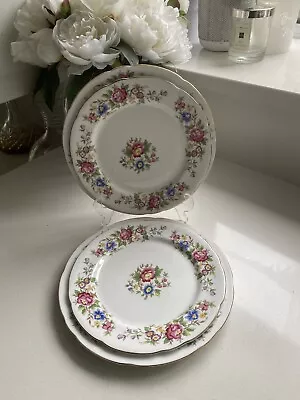 Buy 2 X Pair Vintage Royal Stafford  China 'Rochester' Floral Dinner & Side Plates • 16.50£