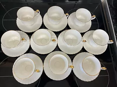 Buy Royal Albert Bone China Val D'or  Tea Cups And Saucers Set Of 10 20 Pieces • 60£