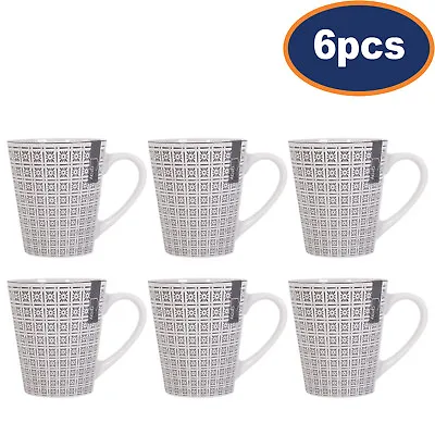 Buy 6Pcs Stoneware Coffee Tea Mug Cup Geometric Grey Hot Cold Beverages Drinkware • 19.95£