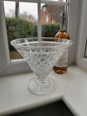 Buy Large Vintage Conical Footed Cut Glass Bowl Early 20th Century. • 42£