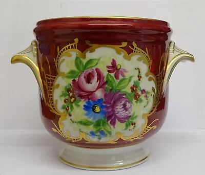 Buy Limoges Porcelain Vintage Hand Painted And Gilded Plant Pot. • 22.99£