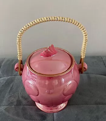 Buy Vintage Art Deco Maling Pink Lustre Ware Biscuit Barrel • 38.50£