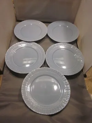 Buy Set Of 5 Martha Stewart Dinnerware Basketweave Blue Pattern Plates 8  MSE • 9.48£