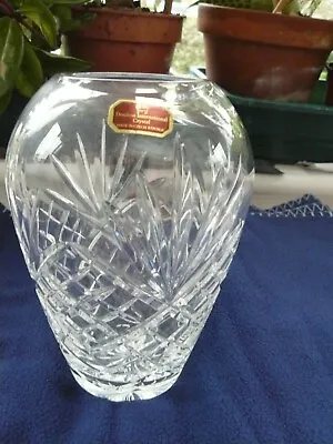 Buy Royal Doulton International Crystal Cut Glass Temple Vase 18cm Tall Czech Repub • 24.99£