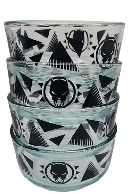 Buy Set Of 4 BLACK PANTHER Pyrex Glass Open Bowls Marvel 16 Oz New • 23.71£