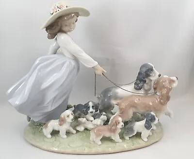 Buy Lladro Spain 06784 Puppy Parade Girl, Puppies Dogs Porcelain Figurine Boxed   • 450£