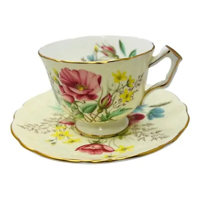 Buy Vintage Aynsley England Bone China Teacup #27 And #28 And Saucer Pink And Yellow • 47.95£