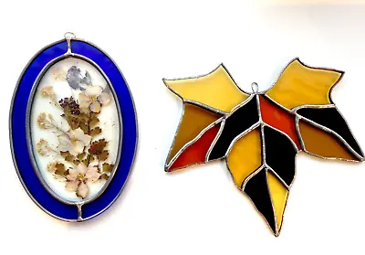 Buy Leaded & Bevelled Glass Oval Dried Flower Picture/ Suncatcher/ Mobile + Other • 7.50£