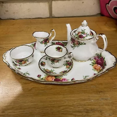 Buy Royal  Albert  Old  Country  Roses  Miniature Tea Set On A Tray  RARE • 27£