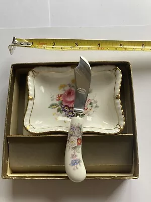 Buy Vintage English Bone China Butter Dish And Knife Royal Crown Derby Boxed With Le • 14£