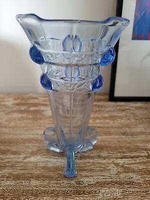 Buy Art Deco Stolzle Three Footed Glass Vase • 19.99£