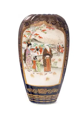 Buy Gold Enameled Satsuma Blue Meiji Vase • 316.12£