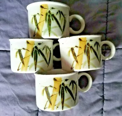 Buy VTG 70s Set 4 Stonehenge Midwinter Rangoon Bamboo Ceramic Coffee Tea Mug England • 46.55£