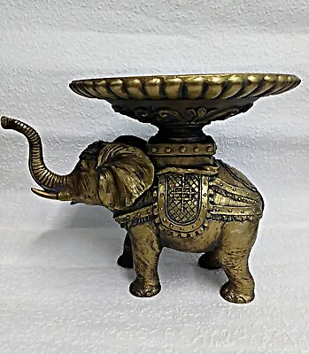 Buy Vintage Resin Elephant Ornament Trinket Dish By Itart's Taiwan • 13.99£