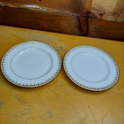 Buy Gold Limoges 2 Dessert Plates Antique French Dinnerware 1900's China • 28.46£