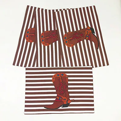Buy Cowboy Boot And Stripes Printed Placemats 13x19 Inches Set 4  • 23.97£