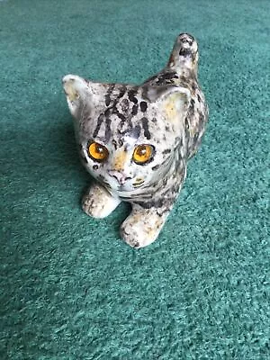 Buy Winstanley Size 1 Cute Small Tabby Pottery Kitten Cathedral Glass Eyes Signed • 24£