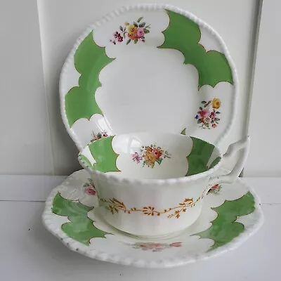 Buy Antique Unfinished Coalport Batwing Bone China Trio - Cup, Saucer & Plate • 50£