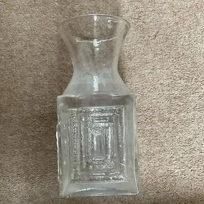 Buy Vintage Dartington Frank Thrower Small Greek Key Vase Grey Clear #58 • 10£