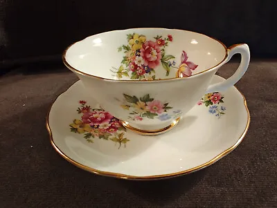 Buy Vintage Royal Grafton Fine Bone China Made In England - Floral Tea Cup & Saucer • 18.01£