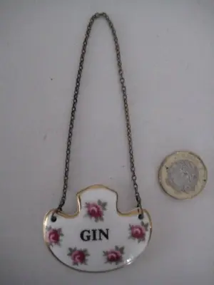 Buy Vintage Royal Adderley Bone China Porcelain Decanter Label Tag Gin Roses Buds • 22.99£