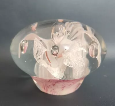 Buy Large Glass Paperweight Raspberry Ripple Pink Swirl Dome 1130grams • 10.99£