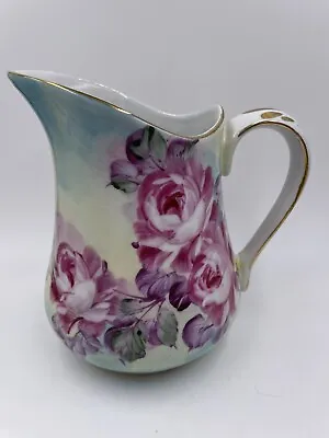 Buy Limoges Handpainted China Pitcher Roses With Gold Trim • 24.67£