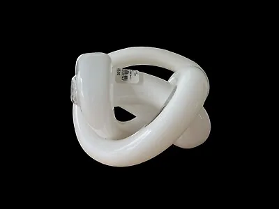 Buy SKLO Tubular Wrap Object Handblown White Glass Sculpture • 142.19£