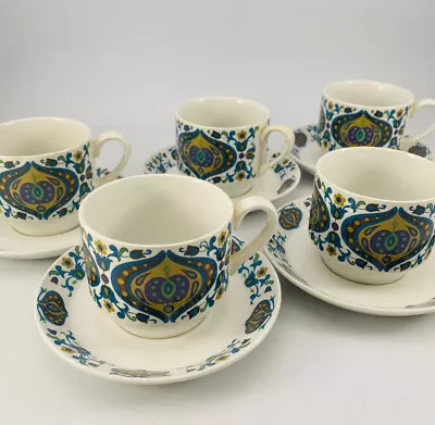 Buy 5 Vintage Midwinter Pottery Bengal Cups & Saucers Designed By Jyoti Bhomik • 25£