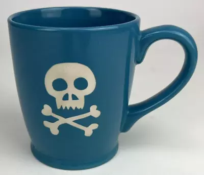 Buy Blue M Ware Etched Skull Crossbones Jolly Roger 16oz Coffee Mug Cup • 15.17£