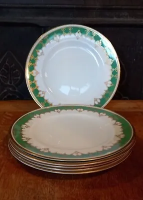 Buy Crown Staffordshire Green & Gold Set Of 6 Salad / Luncheon Plates 9  • 12£