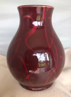 Buy Sylvac Pottery Vase Slymcraft Range No. 4264 . Dark Red Glaze With Pink Marbling • 12.99£