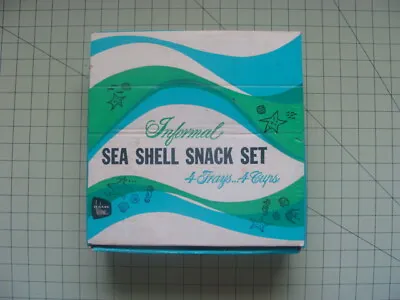 Buy Hazel Ware Informal Sea Shell Snack Set 4 Trays 4 Cups Glass • 71.70£
