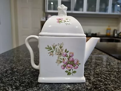 Buy Unusual Vintage Square / Rectangular Floral Teapot. Staffordshire Lion Pottery. • 20£