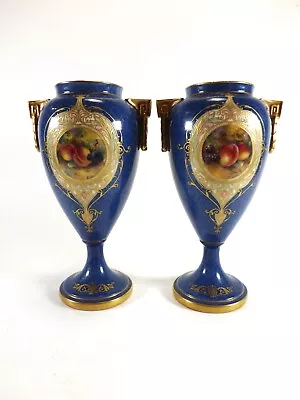 Buy Pair Of Antique Royal Worcester Vases Dated 1926 Signed By E Townsend Ref 1346 • 63.10£