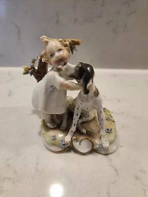 Buy Rare Capodimonte By Cappe (Giuseppe), Italy, Little Child With Dog • 29.99£