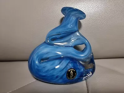Buy Mtarfa Maltese Art Glass Blue Organic Art Glass Vase Unique  • 20£