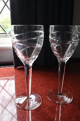 Buy 2 Stuart Crystal/Jasper Conran  Aura  Wine Glasses  10  Tall Lovely Condition • 120£